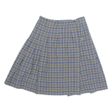 ROYAL UNIFORM Womens Pleated Skirt Blue Knee Length Check M