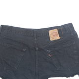 LEVI'S Cut Off 501 Womens Mini Skirt Black Short 90s Denim L