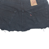 LEVI'S Cut Off 501 Womens Mini Skirt Black Short 90s Denim L