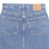 LEVI'S Premium E Womens Straight Skirt Blue Short Denim S
