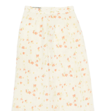 Womens A-Line Skirt Cream Long Floral S