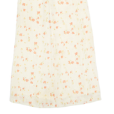 Womens A-Line Skirt Cream Long Floral S