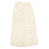 Womens A-Line Skirt Cream Long Floral S