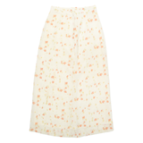 Womens A-Line Skirt Cream Long Floral S