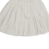 Womens Pleated Skirt Grey Short XS