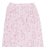 Womens A-Line Skirt Pink Midi Floral L