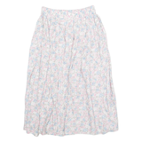 MADDIES Womens A-Line Skirt Pink Midi Viscose 90s Floral S