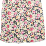 YESSICA Womens A-Line Skirt Black Midi Viscose 90s Floral L