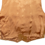 THE TRADER JEANS COMPANY Mens Waistcoat Brown Leather L