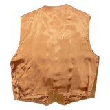 THE TRADER JEANS COMPANY Mens Waistcoat Brown Leather L