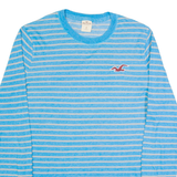 HOLLISTER Striped Mens T-Shirt Blue Long Sleeve S