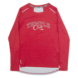 CHAMPION Temple Owls Mens T-Shirt Red Long Sleeve USA S
