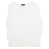 JAEGER Womens T-Shirt White 3/4 Sleeve S