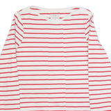 FAT FACE Striped Womens T-Shirt Red Long Sleeve UK 8