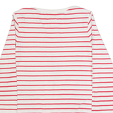 FAT FACE Striped Womens T-Shirt Red Long Sleeve UK 8