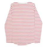 FAT FACE Striped Womens T-Shirt Red Long Sleeve UK 8