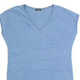 MASSIMO DUTTI Mens T-Shirt Blue V-Neck XS