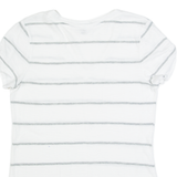 GAP Striped Womens T-Shirt White V-Neck M