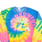 RIPPLE JUNCTION Rick And Morty Tie-Dye Mens Sweatshirt Blue Crew Neck M