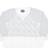 GREAT DIRECTION Short Sleeve Womens Sweatshirt White Crew Neck 90s M