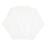 CERVELLE Womens Sweatshirt White Collared 90s S