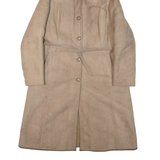Belted Womens Coat Brown Leather Faux Leather Hooded XL