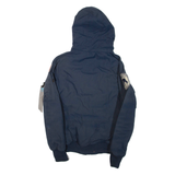 ALPHA INDUSTRIES Mens Jacket Blue Nylon Hooded XS