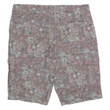 HANBURY Mens Cargo Shorts Brown Floral XL W40