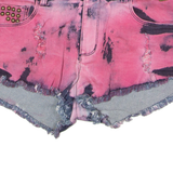 DIESEL Tie-Dye Womens Denim Shorts Pink M W30
