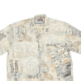 DANIEL HECHTER Mens Shirt Beige Crazy Pattern L
