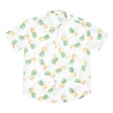 Mens Hawaiian Shirt White Crazy Pattern XL