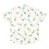 Mens Hawaiian Shirt White Crazy Pattern XL