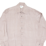 Mens Plain Shirt Purple Suede Long Sleeve M