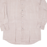 Mens Plain Shirt Purple Suede Long Sleeve M