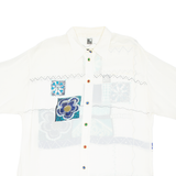 LE TRUC Womens Shirt Blue Crazy Pattern XL