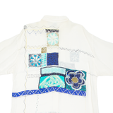 LE TRUC Womens Shirt Blue Crazy Pattern XL