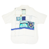 LE TRUC Womens Shirt Blue Crazy Pattern XL