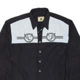 RUNNING BEAR Mens Plain Shirt Black Long Sleeve XS