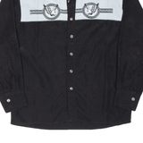 RUNNING BEAR Mens Plain Shirt Black Long Sleeve XS