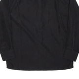 RUNNING BEAR Mens Plain Shirt Black Long Sleeve XS