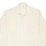 LOBBY Mens Shirt Yellow Striped Long Sleeve L