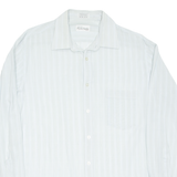 PIERRE CARDIN Mens Shirt Blue Striped Long Sleeve M