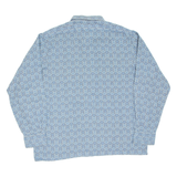 Mens Shirt Blue Crazy Pattern Long Sleeve M
