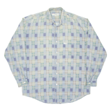 GUESS Mens Shirt Blue Check Long Sleeve L