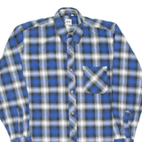 HEAVY FIRST CLASS Mens Flannel Shirt Blue Check Long Sleeve M