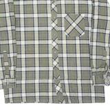 HEAVY FIRST CLASS Mens Flannel Shirt Green Check Long Sleeve L