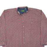 IVY CREW Mens Shirt Maroon Crazy Pattern Long Sleeve 2XL