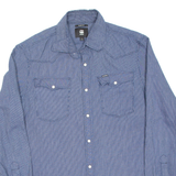 G-STAR Slim Fit Mens Plain Shirt Blue Long Sleeve L