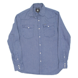 G-STAR Slim Fit Mens Plain Shirt Blue Long Sleeve L