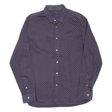 TED BAKER Mens Shirt Purple Spotted Long Sleeve L